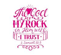 Calcomanías de letras Escribiendo a mano el dios de mi roca en él. 40x51.7cm No daña la superficie de la pared Rosa roja