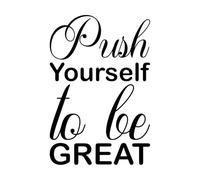 Calcomanías de letras Esfuérzate por ser grande, cita en la carta 36x53.7cm No se cae Negro