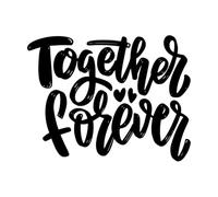 Calcomanías de letras Frase de letras "Juntos para siempre" 52x67.6cm Impermeable Negro