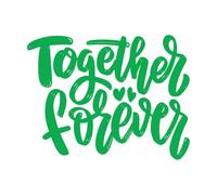 Calcomanías de letras Frase de letras "Juntos para siempre" 64x83.2cm Fácil instalación Verde