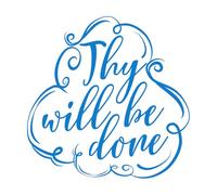 Calcomanías de letras Hágase tu voluntad 42x42cm Autoadhesivo Azul