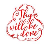 Calcomanías de letras Hágase tu voluntad 42x42cm Decoración artística Rojo