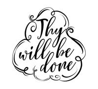 Calcomanías de letras Hágase tu voluntad 42x42cm Fácil instalación Negro