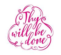 Calcomanías de letras Hágase tu voluntad 54.6x54.6cm Embellecimiento de paredes Rosa roja