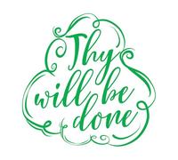 Calcomanías de letras Hágase tu voluntad 54.6x54.6cm No daña la superficie de la pared Verde