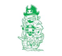 Calcomanías de letras Imágenes infantiles de piratas, pulpos y océanos 54x95.6cm Personalización personalizada Verde