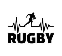 Calcomanías de letras Jugador de rugby, deportista, juego duro 32x48.3cm Embellecedor de paredes Negro