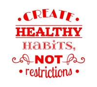 Calcomanías de letras Las palabras inspiradoras crean hábitos saludables, no restricciones. 36x37.8cm Vinilos para ventanas Rojo