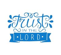 Calcomanías de letras Letras hechas a mano "Confianza en el Señor" hechas en 57.6x88cm No daña la superficie de la pared Azul
