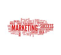 Calcomanías de letras Nube de palabras Concepto empresarial Marketing 50.4x121.7cm Pegatinas para vidrio Rojo