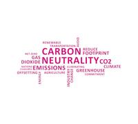 Calcomanías de letras Nube de palabras sobre neutralidad de carbono 28x59.1cm Decoración de carrocerías Rosa roja