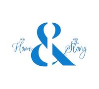 Calcomanías de letras Nuestro Hogar Nuestra Historia Letras Palabras Vivas 45x75.6cm Embellecimiento de paredes Azul