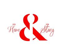 Calcomanías de letras Nuestro Hogar Nuestra Historia Letras Palabras Vivas 45x75.6cm Fácil instalación Rojo