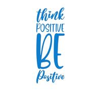 Calcomanías de letras Piensa en positivo, sé una cita con letras 42x112.3cm Removible sin dejar pegamento Azul