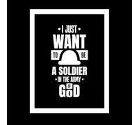 Calcomanías de letras Solo quiero ser un soldado en el ejército de Dios. 60.8x80cm Autoadhesivo Blanco