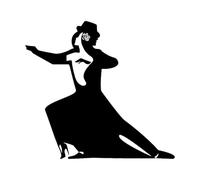 Calcomanías de letras Tango Pasión Baile Pareja Pasión Baile Música 36x39cm No daña la superficie de la pared Negro