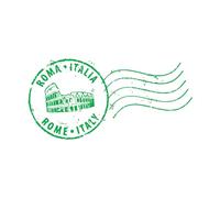 Calcomanías de letras Viajes Roma Italia Coliseo Correo Carta Sello Postal 28x56.8cm Embellecimiento de paredes Verde