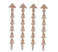 Calcomanías de marco talladas de madera larga for muebles, 22x3,5 cm, apliques decorativos for pared, puerta, espejo, armario, cabecera, 4 Uds.