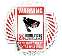 Calcomanías de mecánico con señal de videovigilancia las 24 horas, 10 unidades, calcomanías divertidas para herramientas Funk Around and Find Out (6 x 9 cm)