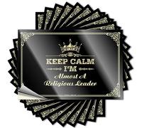 Calcomanías de mecánico con texto en inglés "Keep Calm I'm Almost A Religious Leader" (8 x 12 cm)