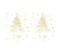 Calcomanías de Navidad para ventana, 2 hojas de calcomanías, 13.7 x 19.6 pulgadas estáticas para árbol de Navidad | para el hogar, invierno, puerta, pared, espejo