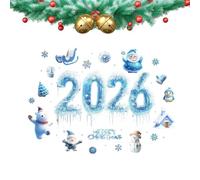Calcomanías de Navidad para ventana, calcomanías extraíbles de hielo 2026, calcomanías de Feliz Navidad, decoración de vacaciones, para puerta de , espejo, dormitorio, sala de estar, decoración