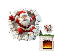 Calcomanías De Navidad Para Ventanas | Santa Claus Cruzando | Decoraciones De Pegatinas De Vidrio | Para Cuarto De Baño Cocina Dormitorio