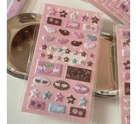 Calcomanías de notas musicales 3D, calcomanías de burbujas de espuma para álbumes de recortes, diario, lindas alas estéticas, collage de estilo vintage (póster 1)