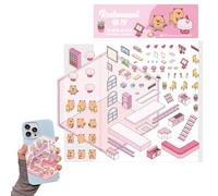 Calcomanías de paisajismo - Pegatinas de escena de dibujos animados en miniatura - Calcomanías de escena coloridas, calcomanías de paisajismo hechas a mano para jardín de infantes, guardería