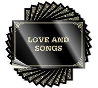 Calcomanías de pared autoadhesivas y laminadas de animales lindos, amor y canciones para I Love You, calcomanías personalizadas para parachoques de automóviles (8 x 12 cm, 5 unidades)