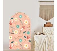 Calcomanías de pared con diseño de arco floral, diseño de margaritas, hongos, papel tapiz autoadhesivo de PVC, decoración para dormitorio, sala de estar, guardería, aula, decoración de fondo