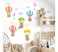 Calcomanías de pared con globos de animales, jirafa, elefante, mono, safari, calcomanías de pared para habitación de bebé, habitación de niños, sala de estar, decoración de pared