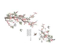 Calcomanías de pared con ramas, pájaros y flores, al por mayor, autoadhesivas, for decorar la sala de estar y crear un ambiente inspirado en la naturaleza.