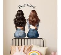 Calcomanías de pared con texto en inglés "Best Friend", con texto en inglés "Best Friend", para decoración de dormitorio, sala de estar, dormitorio, 40 x 40 cm