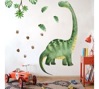 Calcomanías de Pared de Dinosaurios Palmera Adhesivos Grandes, 3 Pzs Aacuarela Huella de Dinosaurio Vinilos Autoadhesivo Calcomanías Pegatinas de Pared Habitación Bebés Guardería Dormitorio