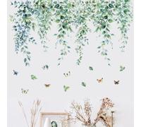 Calcomanías de pared de flores de mariposa, calcomanías de PVC con flores vibrantes, fáciles de aplicar, arte de vinilo extraíble para dormitorio, sala de estar, ventanas, oficina, guardería, sala de