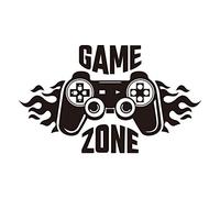 Calcomanías de pared de Game Zone, pegatinas de pared de control de jugador, decoración de vinilo extraíble para habitación de niños, hogar, sala de juegos (40 x 22 cm)