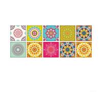 Calcomanías de pared de mosaico de estilo marroquí hechas de PVC para cocina, baño, azulejos, paredes, electrodomésticos y muebles de madera, impermeables, resistentes al aceite, 30 unidades (HZ-005)