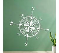 Calcomanías de pared de papel adhesivo Caravana de viaje de aventura con techo rosa de los vientos de Charles 35x35.2cm Cultura del tatuaje Blanco