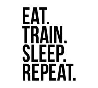Calcomanías de pared de papel adhesivo Comer, entrenar, dormir, repetir, citas de gimnasio, frases motivacionales con pesas rusas 34x46.4cm Incluye kit de película de transferencia Negro