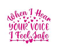 Calcomanías de pared de papel adhesivo Cuando escucho tu voz me siento seguro 49.2x60.8cm Impermeable Rosa roja