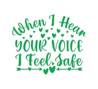 Calcomanías de pared de papel adhesivo Cuando escucho tu voz me siento seguro 49.2x60.8cm Pegatinas para vidrio Verde