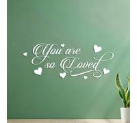 Calcomanías de pared de papel adhesivo Frases de amor "Eres tan amado" 54.1x136.9cm Removible sin dejar pegamento Blanco