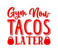 Calcomanías de pared de papel adhesivo Gimnasio ahora, tacos después 54.6x62.5cm Se puede modificar y añadir información Rojo