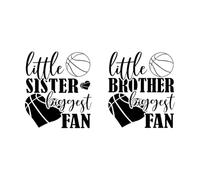 Calcomanías de pared de papel adhesivo Hermana pequeña, el mayor fan, hermano 54x105.7cm Decoración de carrocerías Negro