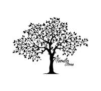Calcomanías de pared de papel adhesivo Idea de vida natural con rama de árbol genealógico 34x45cm Vinilos para ventanas Negro