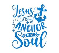 Calcomanías de pared de papel adhesivo Jesús es el ancla de mi alma 68x86.6cm Decoración de carrocerías Azul