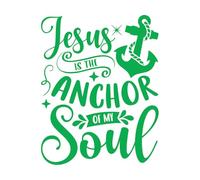 Calcomanías de pared de papel adhesivo Jesús es el ancla de mi alma 68x86.6cm Personalización personalizada Verde