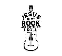 Calcomanías de pared de papel adhesivo Jesús es mi roca y así es como funciona el diseño. 42x100.5cm Autoadhesivo Negro