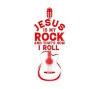 Calcomanías de pared de papel adhesivo Jesús es mi roca y así es como funciona el diseño. 48x114.9cm Embellecimiento de paredes Rojo